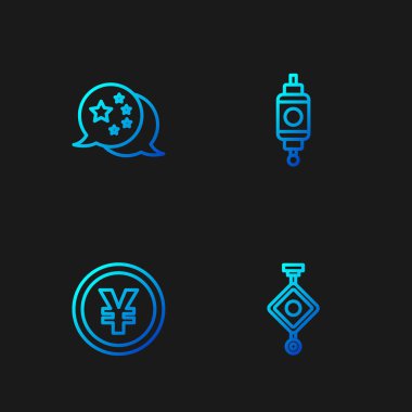 Çin kağıt feneri, Yuan para birimi, Çin bayrağı ve... Renk simgeleri. Vektör