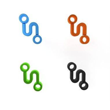 Renkli Yol konum simgesi beyaz arkaplanda izole edildi. Harita işaretçisi işareti. Yol ya da yol kavramı. GPS navigatörü. Minimalizm kavramı. 3 Boyutlu resimleme