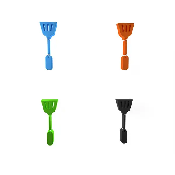 stock image Colorful Fly swatter icon isolated on white background. Minimalism concept. 3D render illustration