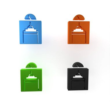 Beyaz arkaplanda renkli kaldırma simgesi izole edildi. Asansör sembolü. Minimalizm kavramı. 3 Boyutlu resimleme
