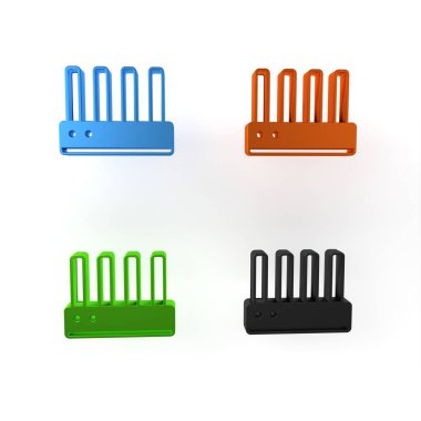 Renkli Router ve wi-fi sinyal simgesi beyaz arkaplanda izole edildi. Kablosuz ethernet modem yönlendirici. Bilgisayar teknolojisi interneti. Minimalizm kavramı. 3 Boyutlu resimleme