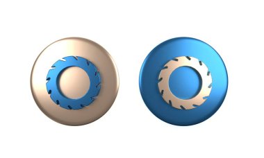 Renkli araba tekerleği simgesi beyaz arka planda izole edildi. Çember düğmesi. 3 Boyutlu resimleme