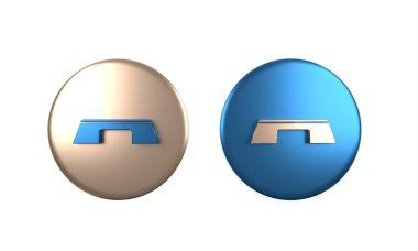 Renkli Adım platform simgesi beyaz arkaplanda izole edildi. Çember düğmesi. 3 Boyutlu resimleme
