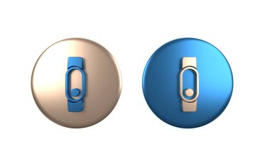 Beyaz arkaplanda renkli Smartwatch simgesi izole edildi. Çember düğmesi. 3 Boyutlu resimleme