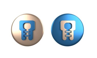 Beyaz arkaplanda izole edilmiş renkli can yeleği simgesi. Can yeleği ikonu. Olağanüstü bir spor. Spor malzemeleri. Çember düğmesi. 3 Boyutlu resimleme