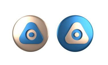 Beyaz arkaplanda renkli tebeşir ikonu izole edildi. Çember düğmesi. 3 Boyutlu resimleme