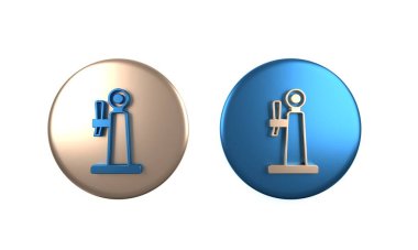 Beyaz arkaplanda renkli bira tıklatma simgesi izole edildi. Çember düğmesi. 3 Boyutlu resimleme