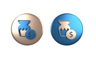 Renkli Müzayede Beyaz zemin üzerinde izole edilmiş antik vazo simgesi. Açık arttırma teklifi. Satış ve alıcılar. Çember düğmesi. 3 Boyutlu resimleme