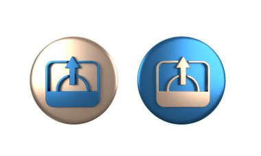 Renkli Gündoğumu simgesi beyaz arkaplanda izole edildi. Çember düğmesi. 3 Boyutlu resimleme