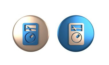 Renkli Ampere ölçer, multimetre, voltmetre simgesi beyaz arkaplanda izole edilmiş. Elektrik akımını ölçmek için araçlar. Çember düğmesi. 3 Boyutlu resimleme
