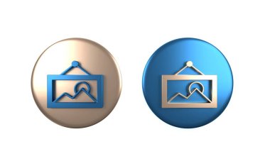 Renkli Resim simgesi beyaz arkaplanda izole edildi. Çember düğmesi. 3 Boyutlu resimleme