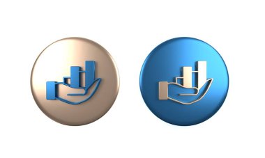 Renkli Pasta grafiği bilgi simgesi beyaz arkaplanda izole edildi. Diyagram çizelgesi. Çember düğmesi. 3 Boyutlu resimleme