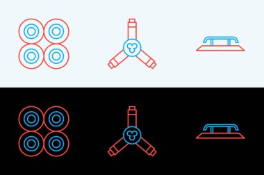 Raylı, tekerlekli ve Y-aletli merdiven boşluklarını ayarlayın. Vektör