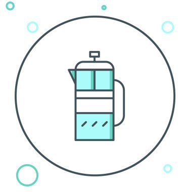 Fransız basın simgesi beyaz arkaplanda izole edildi. Renkli taslak konsepti. Vektör