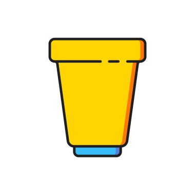 Renkli Su filtresi kartuş simgesi beyaz arkaplanda izole edildi. Düz çizgili, gölgeli. Vektör