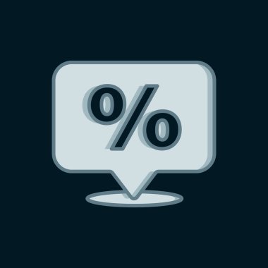 Satır İndirim etiketi simgesi siyah arkaplanda izole edildi. Etiket alışverişi. Özel teklif işareti. İndirim kuponları sembolü. Düz çizgili, gölgeli. Vektör