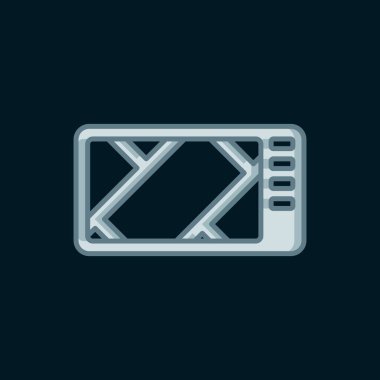 Harita simgesine sahip GPS cihazı siyah arkaplanda izole edildi. Düz çizgili, gölgeli. Vektör