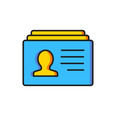 Renkli Devam simgesi beyaz arkaplanda izole edildi. Özgeçmiş başvurusu. Profesyonel personel aranıyor. Personel analizi devam ediyor. Düz çizgili, gölgeli. Vektör