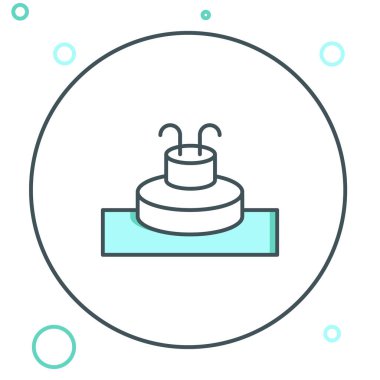 Line Fountain simgesi beyaz arkaplanda izole edildi. Renkli taslak konsepti. Vektör