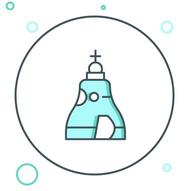 Moskova 'daki Çar Çanı' nın simgesi beyaz arka planda izole edilmiş. Renkli taslak konsepti. Vektör