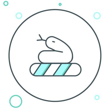 Yılan Çizgisi simgesi beyaz arkaplanda izole edildi. Renkli taslak konsepti. Vektör