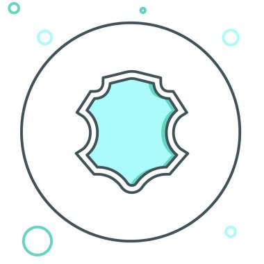 Deri çizgi simgesi beyaz arkaplanda izole edildi. Renkli taslak konsepti. Vektör