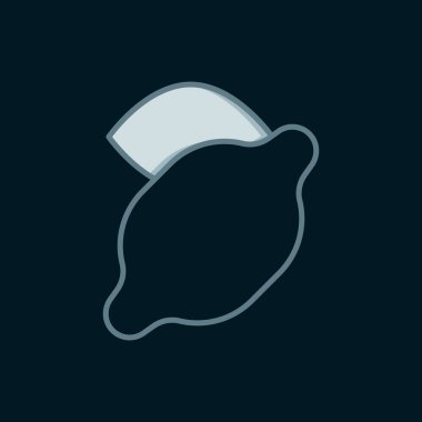 Limon sembollü çizgi kumarhanesi kumar makinesi siyah arka planda izole edilmiş. Kumar oyunları. Düz çizgili, gölgeli. Vektör