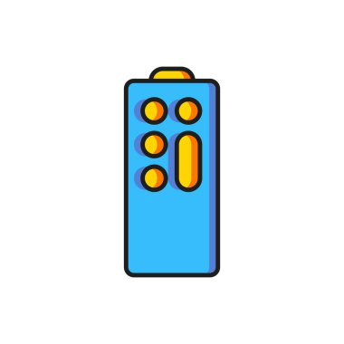 Renk Uzaktan Denetim simgesi beyaz arkaplanda izole edildi. Düz çizgili, gölgeli. Vektör