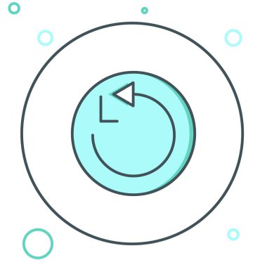 Çizgi Yarıçapı simgesi beyaz arkaplanda izole edildi. Renkli taslak konsepti. Vektör