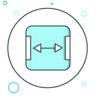 Çizgi Alanı Ölçüm simgesi beyaz arkaplanda izole edildi. Renkli taslak konsepti. Vektör