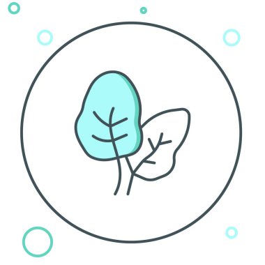 Beyaz arka planda izole edilmiş tropik palmiye ağacı yaprakları. Renkli taslak konsepti. Vektör