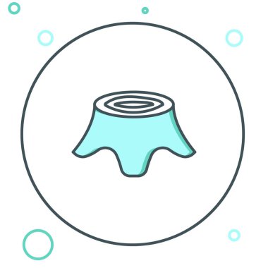 Çizgi Ağacı ağaç gövdesi simgesi beyaz arkaplanda izole edildi. Renkli taslak konsepti. Vektör