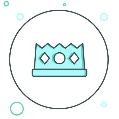 King Hattı simgesi beyaz arkaplanda izole edildi. Renkli taslak konsepti. Vektör