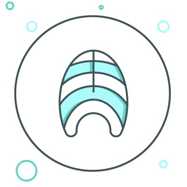 Line Fish biftek ikonu beyaz arka planda izole edilmiş. Renkli taslak konsepti. Vektör