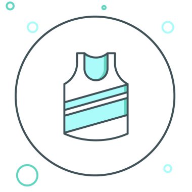 Line Undershirt simgesi beyaz arkaplanda izole edildi. Renkli taslak konsepti. Vektör