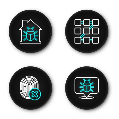 Satır Sistem Hatası, İptal edilmiş parmak izi, Grafik şifre koruması ve Ev sistemi simgesi ayarla. Vektör