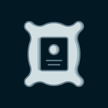 Siyah arka planda izole edilmiş belirli bir bitki simgesinin tohumlarıyla dolu çizgi paketi. Düz çizgili, gölgeli. Vektör