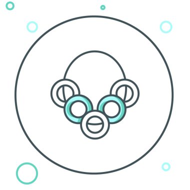 Beyaz arka planda izole edilmiş bir halat simgesi üzerinde Rus simitleri. Renkli taslak konsepti. Vektör