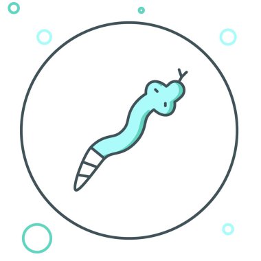 Yılan Çizgisi simgesi beyaz arkaplanda izole edildi. Renkli taslak konsepti. Vektör