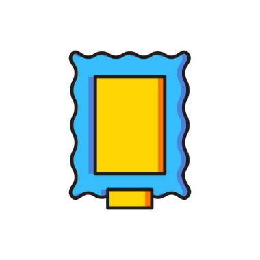 Renkli Resim simgesi beyaz arkaplanda izole edildi. Düz çizgili, gölgeli. Vektör