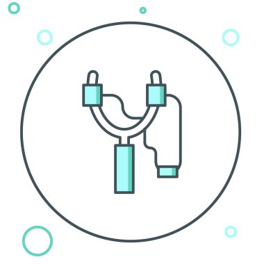 Çizgi Sapanı simgesi beyaz arkaplanda izole edildi. Renkli taslak konsepti. Vektör