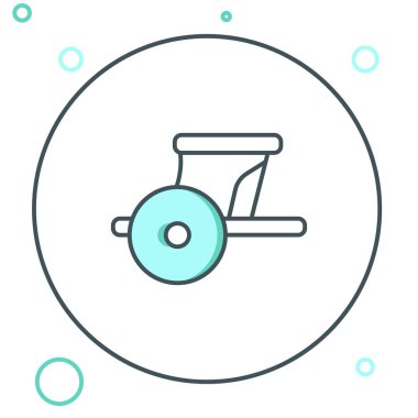 Beyaz arka planda Antik Yunan savaş arabası simgesi izole edildi. Renkli taslak konsepti. Vektör