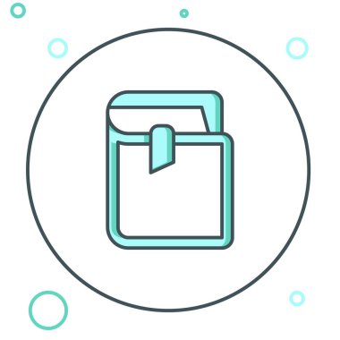 Satır Defteri simgesi beyaz arkaplanda izole edildi. Renkli taslak konsepti. Vektör