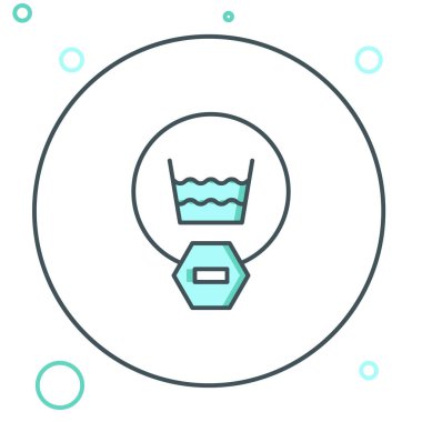 Beyaz arkaplanda ince çizgi temizleme simgesi izole edildi. Renkli taslak konsepti. Vektör