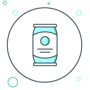 Çizgi Birası simgesi beyaz arkaplanda izole edilebilir. Renkli taslak konsepti. Vektör