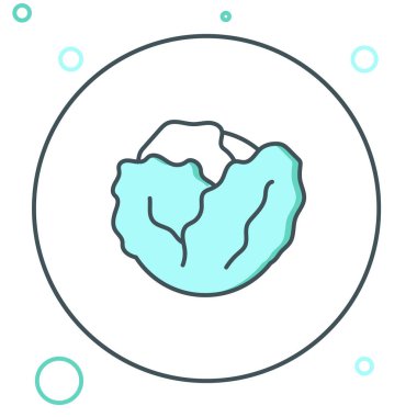 Beyaz arka planda izole edilmiş taze lahana sebze ikonu. Renkli taslak konsepti. Vektör