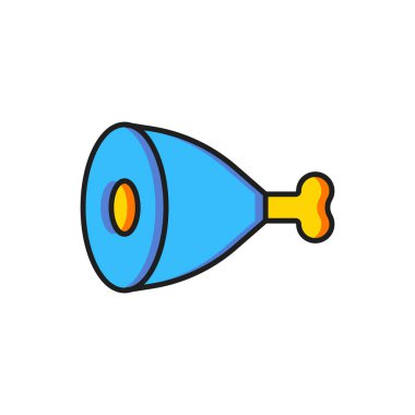 Renkli Tavuk bacak simgesi beyaz arkaplanda izole edildi. Tavuk budu. Düz çizgili, gölgeli. Vektör