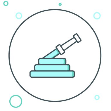 Hat yangın hortumu makarası simgesi beyaz arkaplanda izole edildi. Renkli taslak konsepti. Vektör