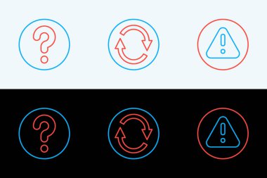 Satır Ünlem işaretini üçgen, Bilinmeyen Arama ve Geri Dönüşüm simgesi simgesinde ayarla. Vektör