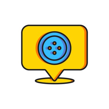 Renk konumu terzisi simgesi beyaz arkaplanda izole edildi. Düz çizgili, gölgeli. Vektör